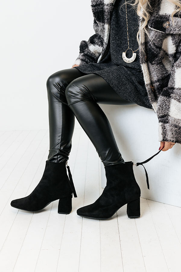 The Fabina Faux Suede Bootie In Black