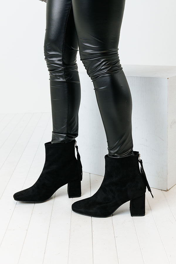 The Fabina Faux Suede Bootie In Black