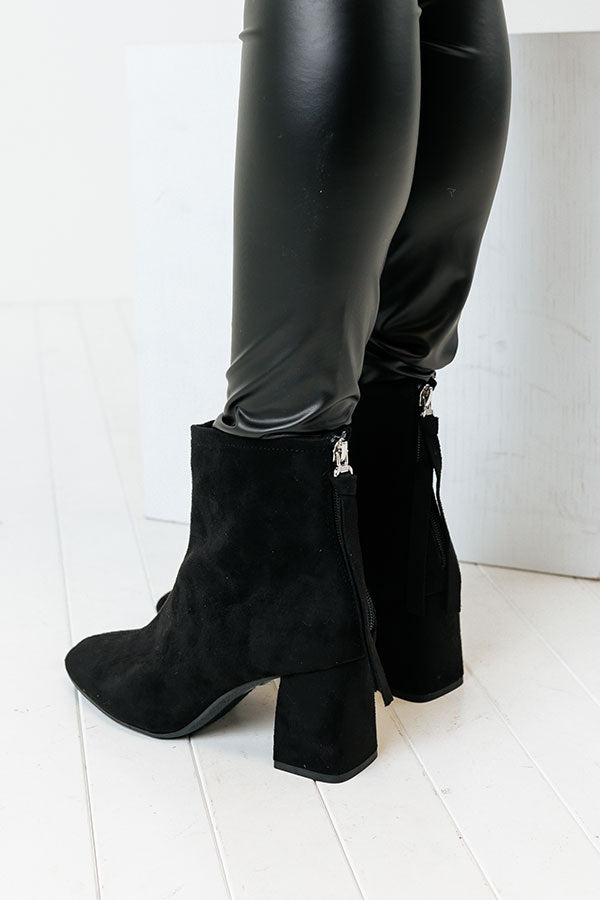 The Fabina Faux Suede Bootie In Black