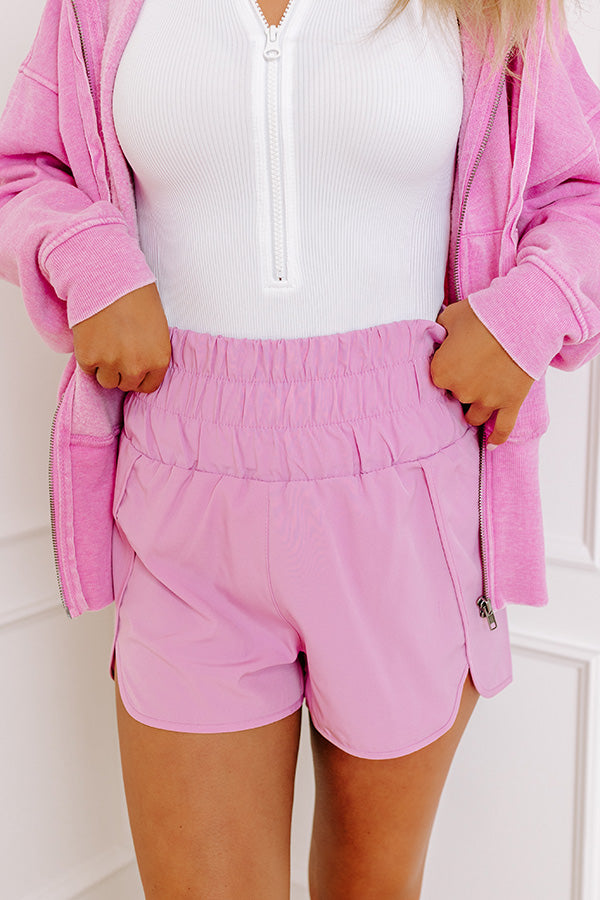 Running Laps High Waist Shorts In Light Pink