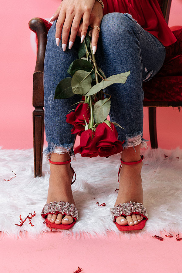 The Ashlea Rhinestone Heel In Red