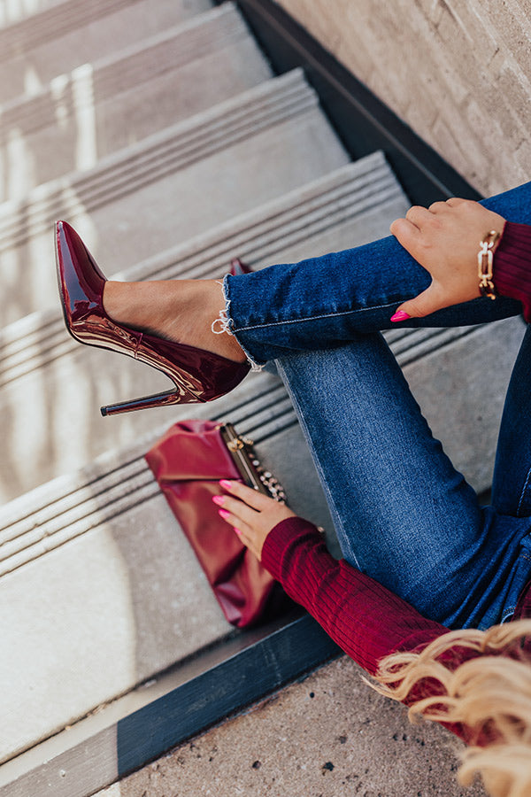 The Galilea Patent Heel In Windsor Wine