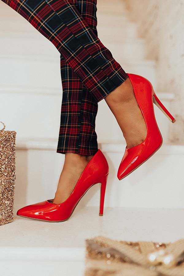 The Galilea Patent Heel In Red