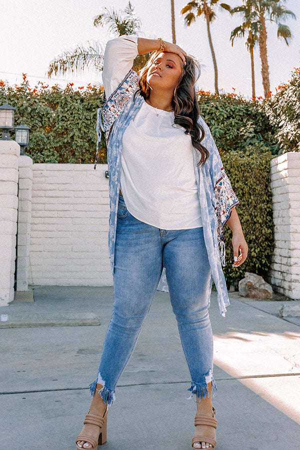 Sweeter In Soho Floral Overlay In Sky Blue