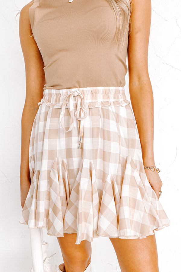 Pining Away Skort In Iced Latte