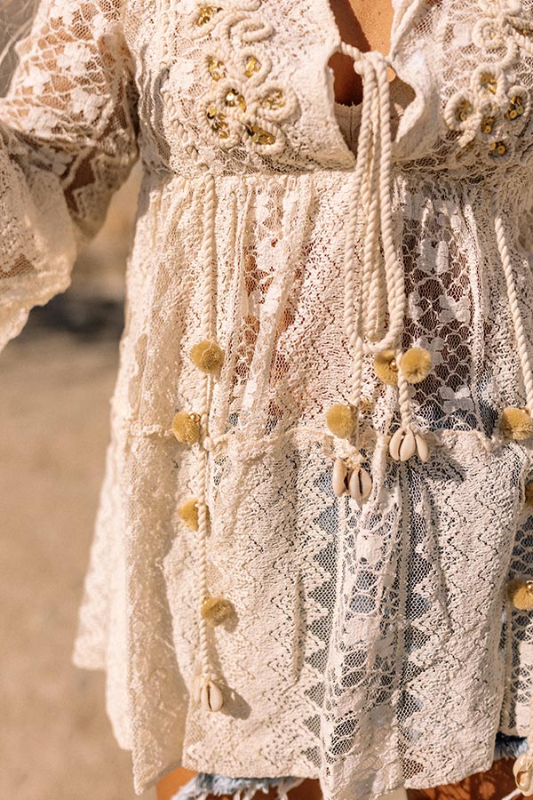 Resort Fling Embellish Lace Top