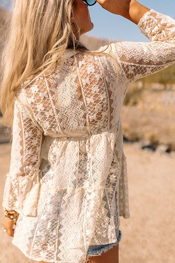 Resort Fling Embellish Lace Top