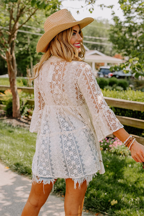 Resort Fling Embellish Lace Top