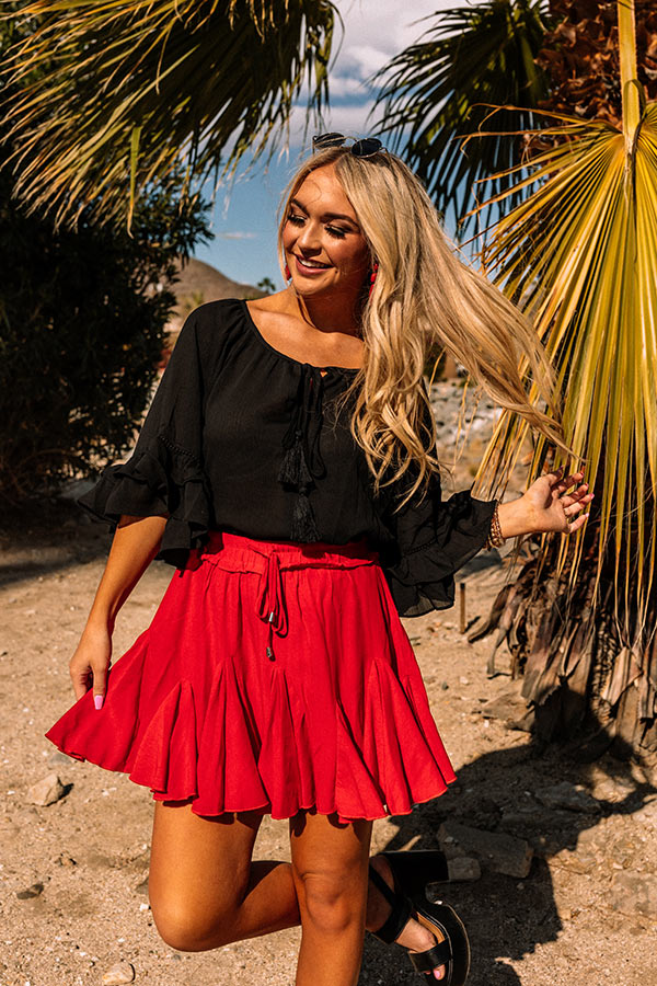 Moonlit Cabana Shift Top In Black