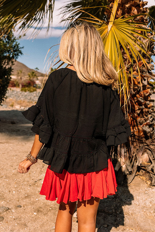 Moonlit Cabana Shift Top In Black