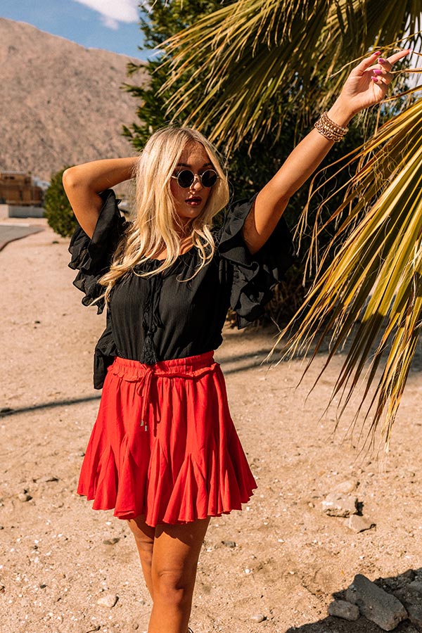 Moonlit Cabana Shift Top In Black