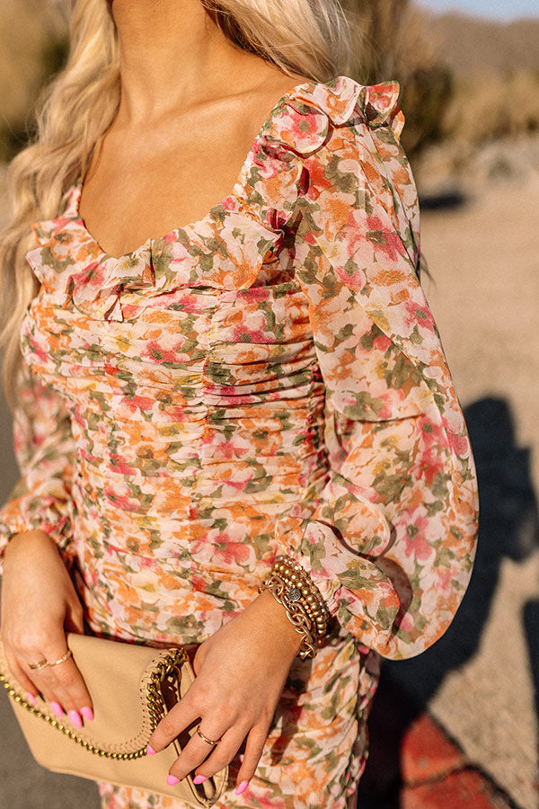 Venice Views Floral Ruched Dress