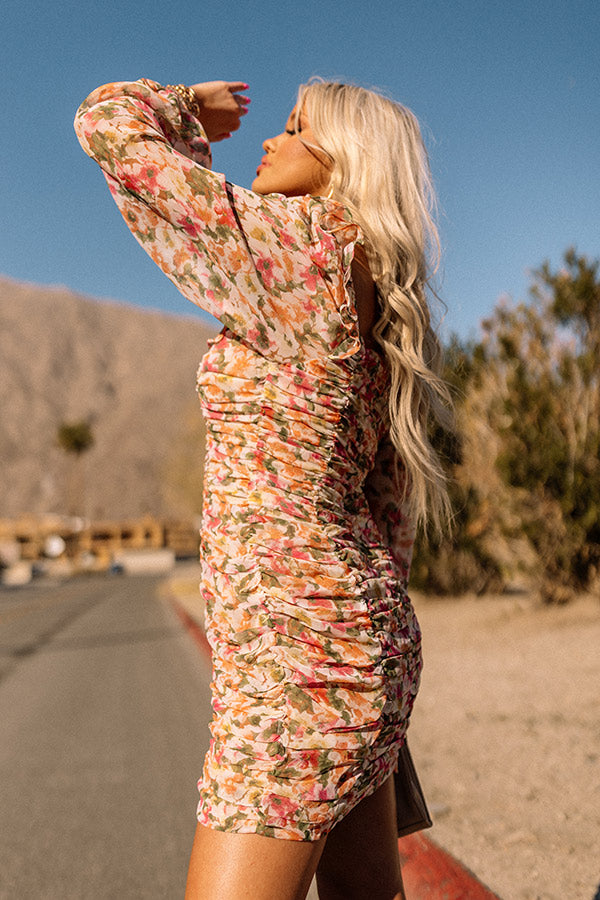 Venice Views Floral Ruched Dress