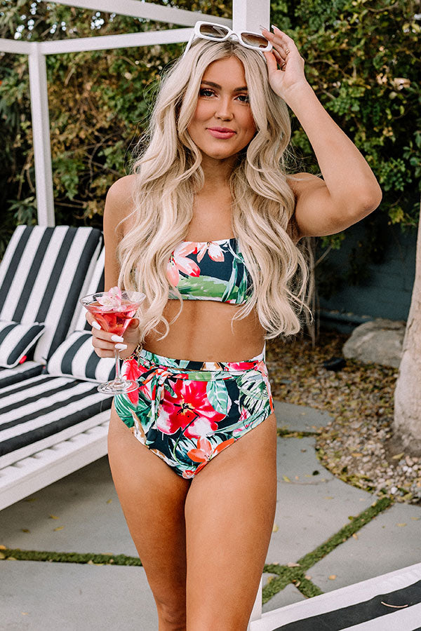 Fiji Fruit Punch Bikini Top in Black