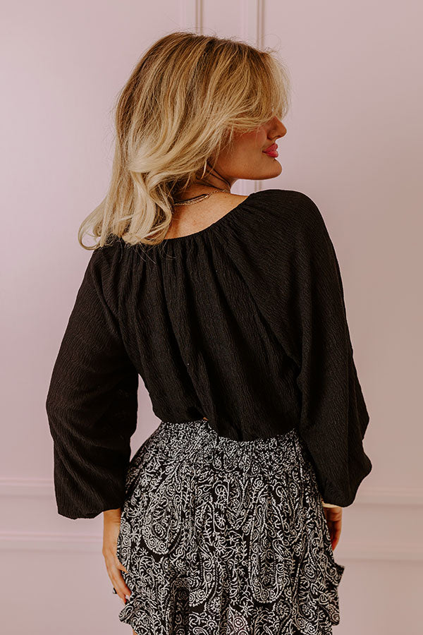 Scrolling By Crop Top In Black