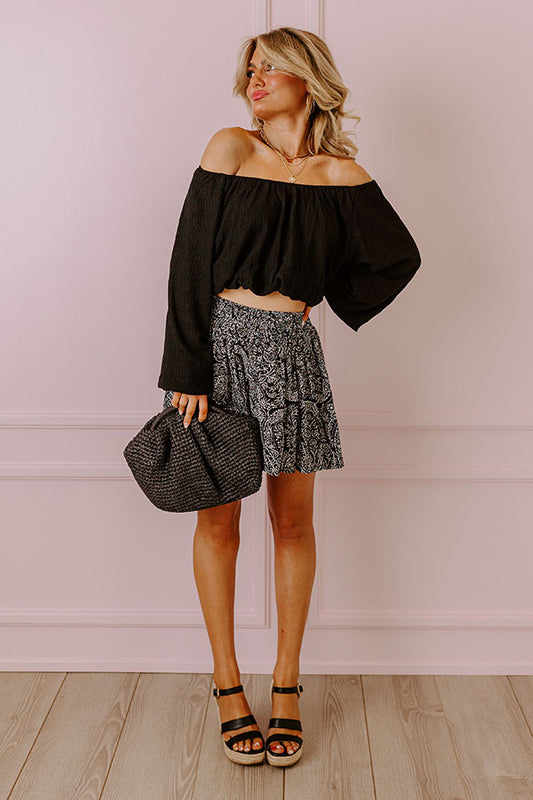 Scrolling By Crop Top In Black