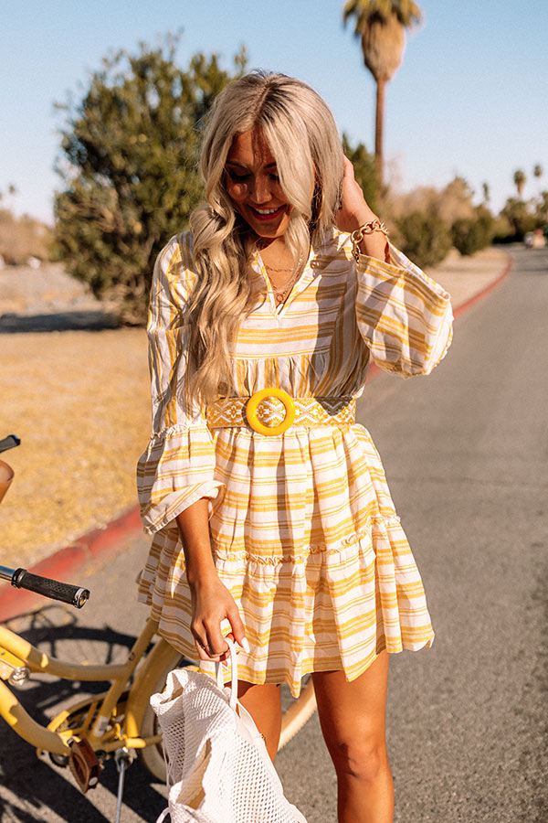Florida Bound Shift Dress In Marigold