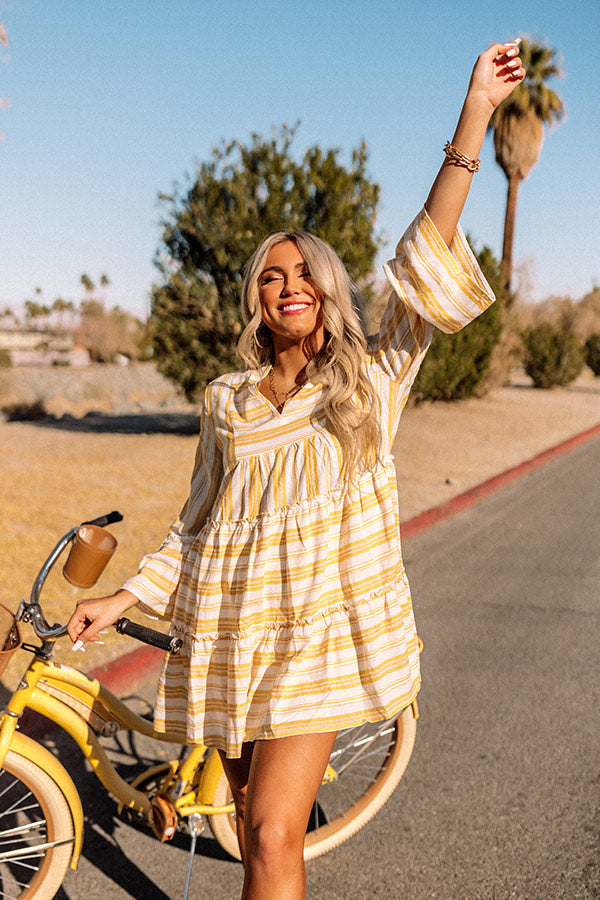 Florida Bound Shift Dress In Marigold