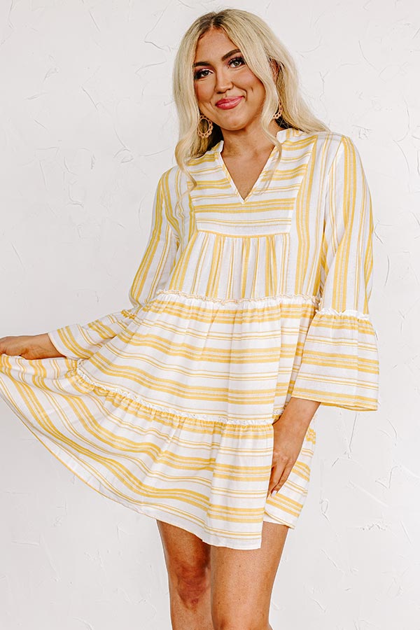 Florida Bound Shift Dress In Marigold
