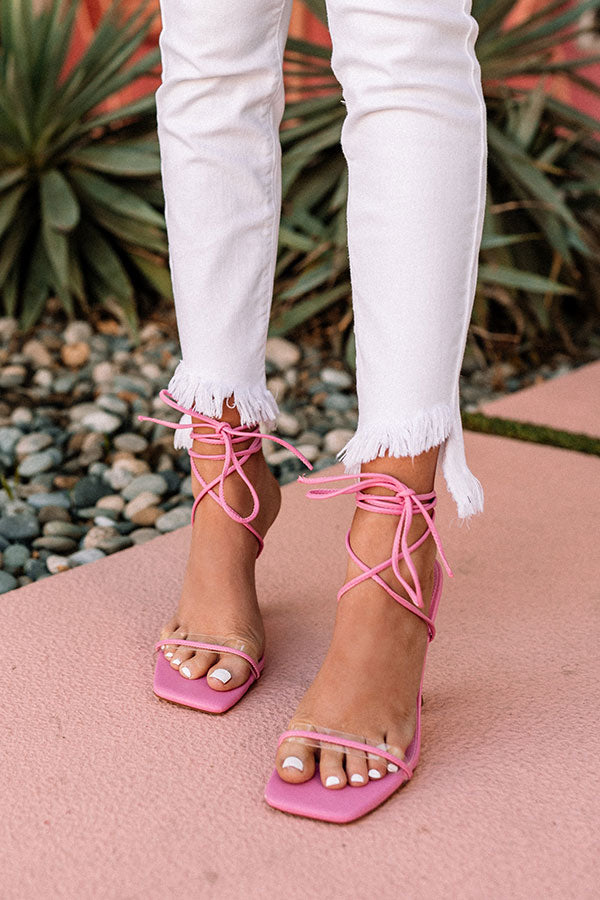 The Esley Lace Up Heel In Pink