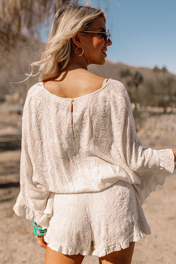 Seaside Memory Embroidered Romper