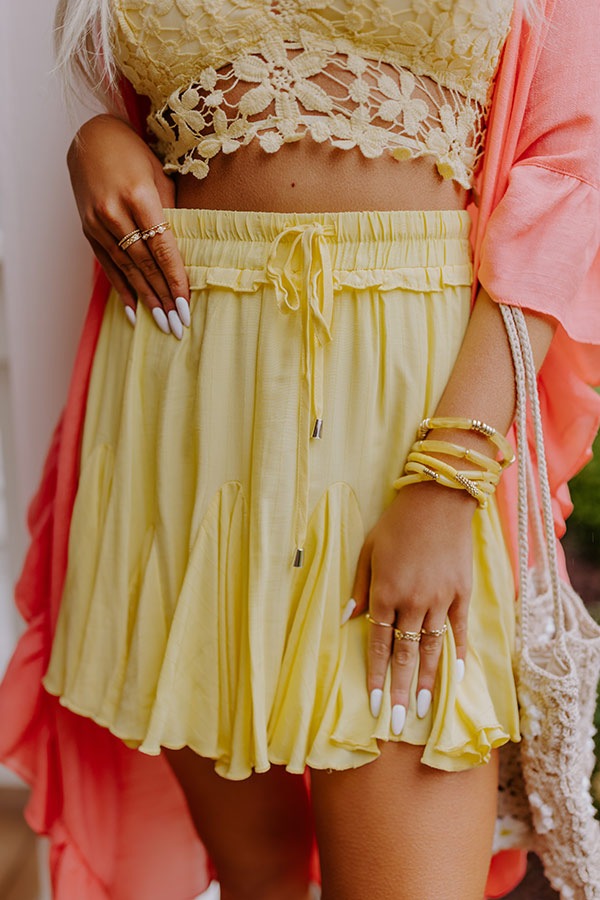 Headed For Happy Hour Skort In Yellow