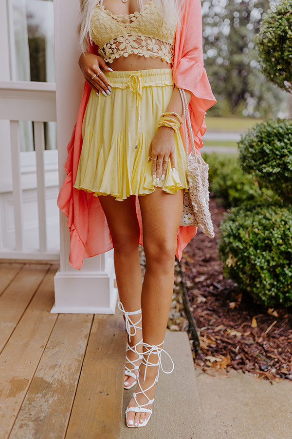 Headed For Happy Hour Skort In Yellow