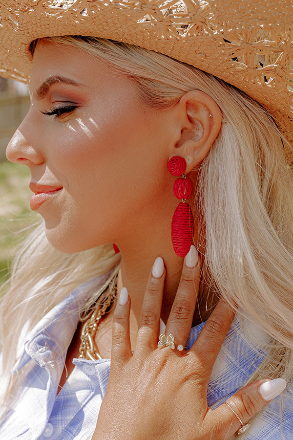 Belong To You Earrings In Crimson