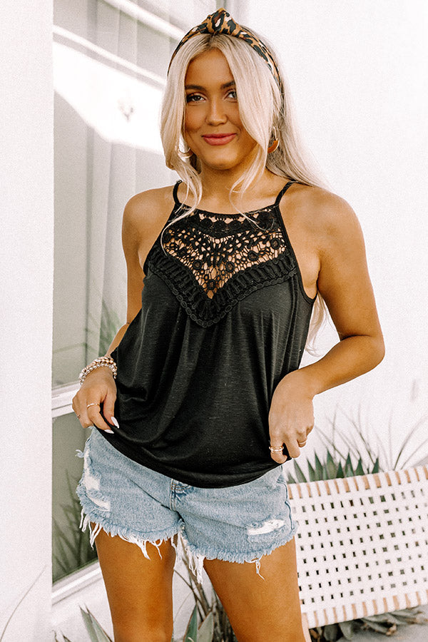 Beachy Bonding Shift Tank In Black