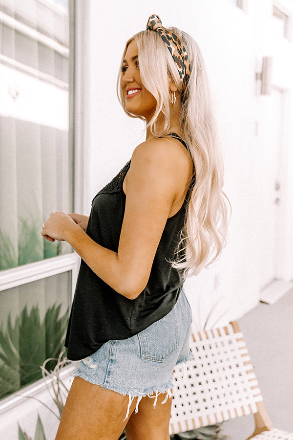 Beachy Bonding Shift Tank In Black