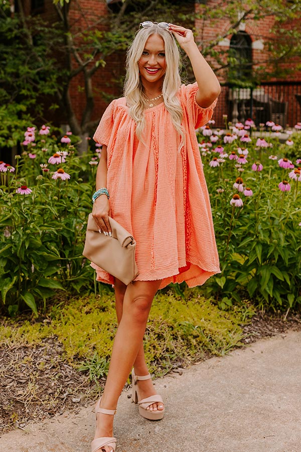 California Casa Shift Dress In Peach