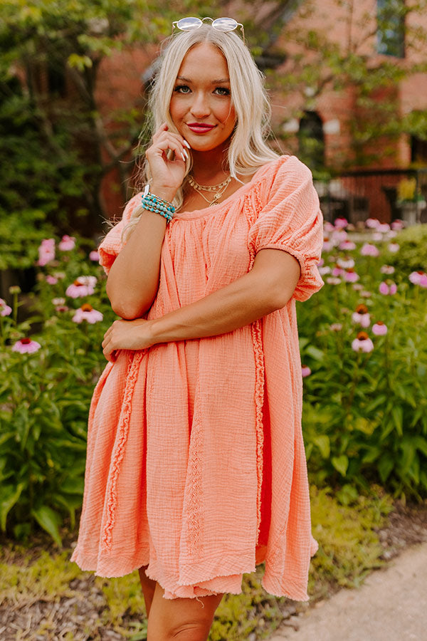 California Casa Shift Dress In Peach