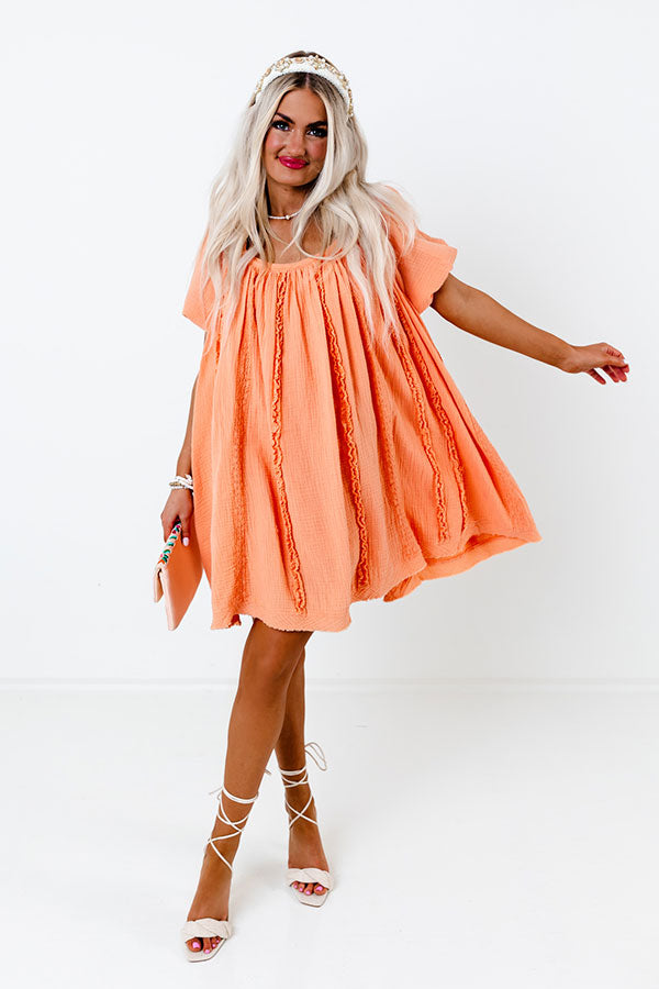 California Casa Shift Dress In Peach