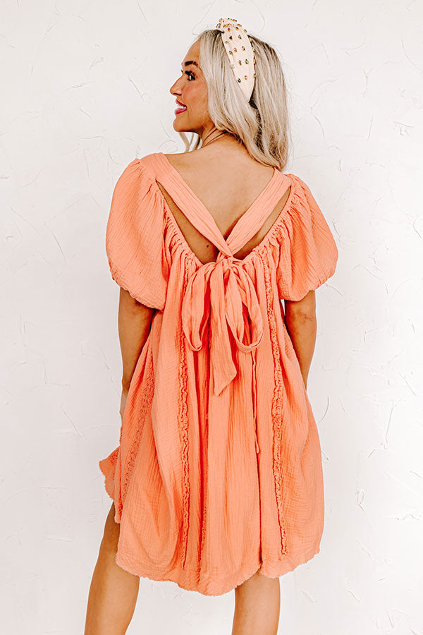 California Casa Shift Dress In Peach