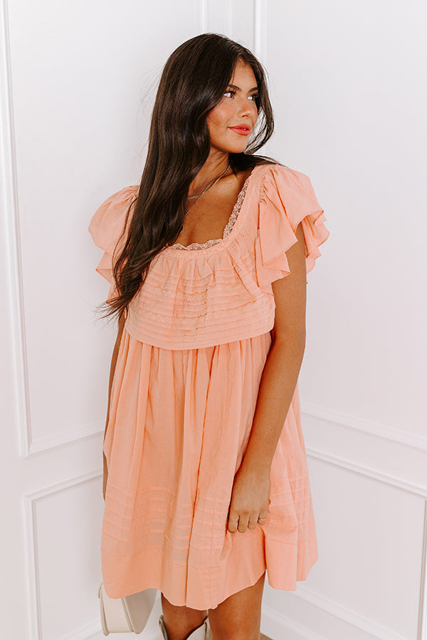 Coastal Effect Shift Dress In Peach