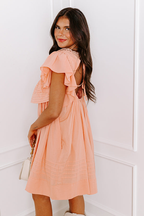 Coastal Effect Shift Dress In Peach