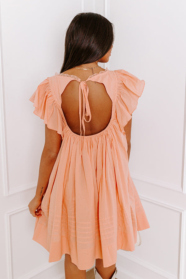 Coastal Effect Shift Dress In Peach
