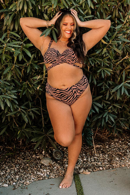 Smiles And Splashes High Waist Bikini Bottom Curves