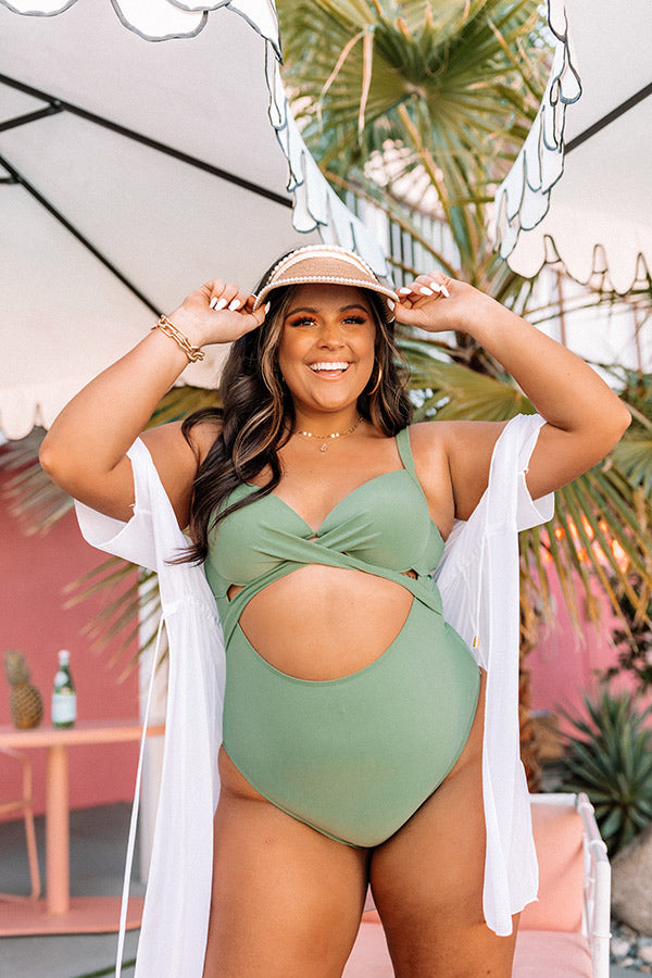Coastal Cove One Piece Swimsuit in Sage Curves