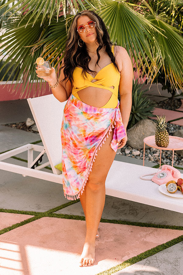 Coastal Cove One Piece Swimsuit in Yellow Curves