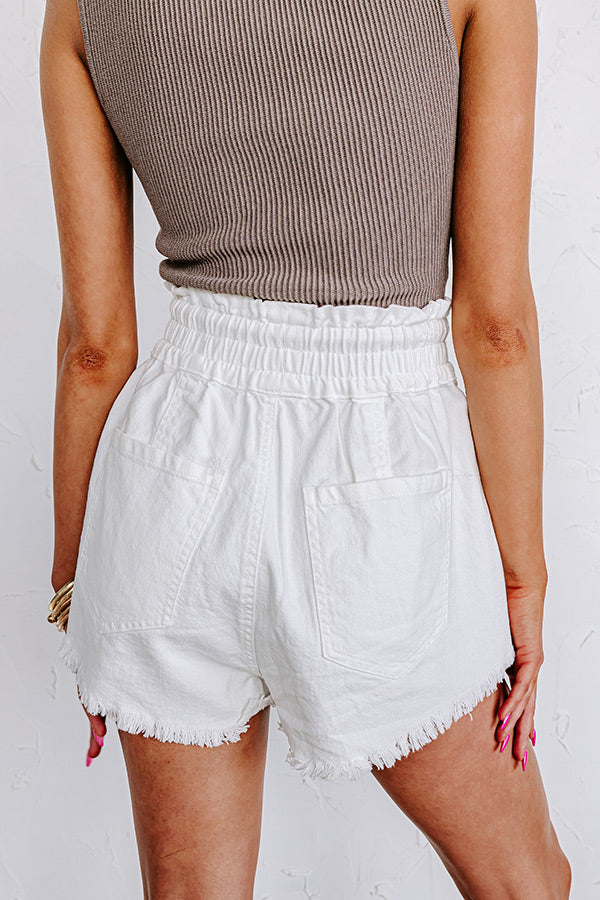 The Ashby High Waist Shorts in White