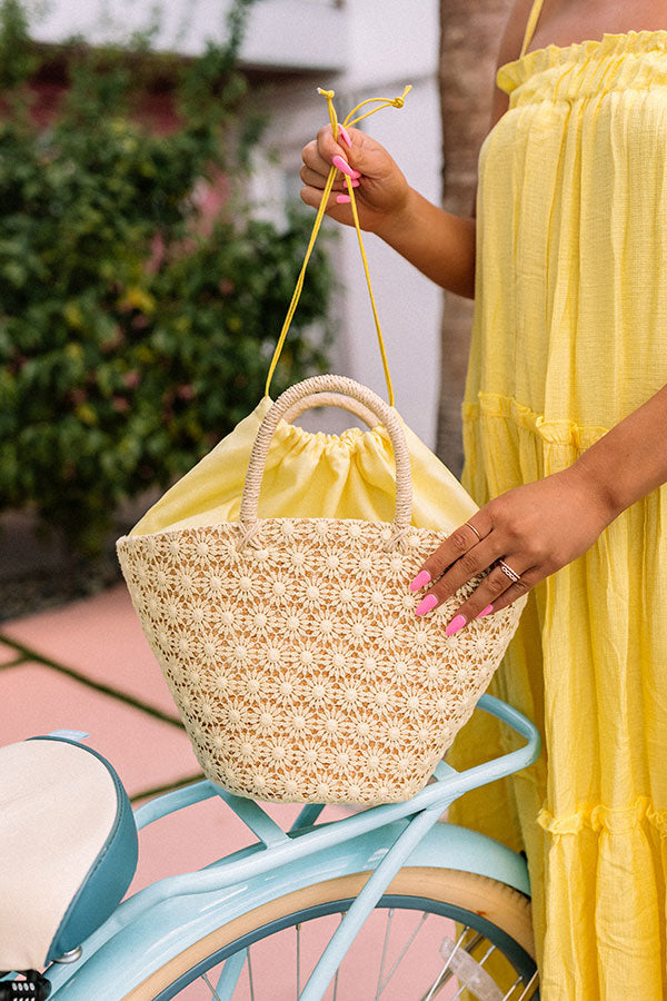 Sun And Fun Woven Bag In Yellow