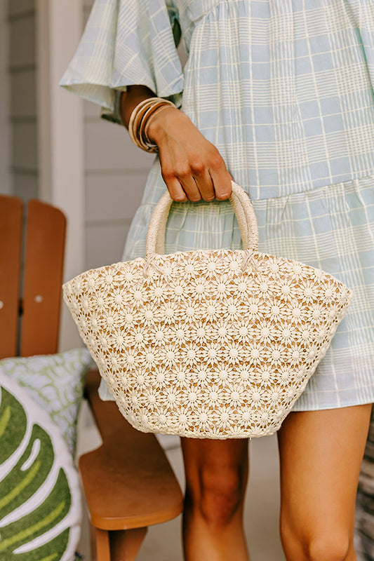 Sun And Fun Woven Bag In Yellow