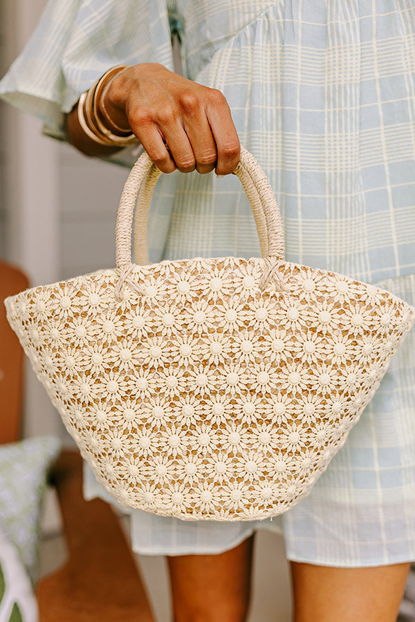 Sun And Fun Woven Bag In Yellow