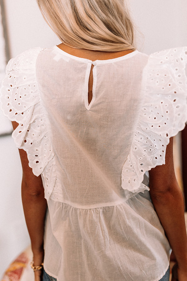 Sunny Perspective Eyelet Top