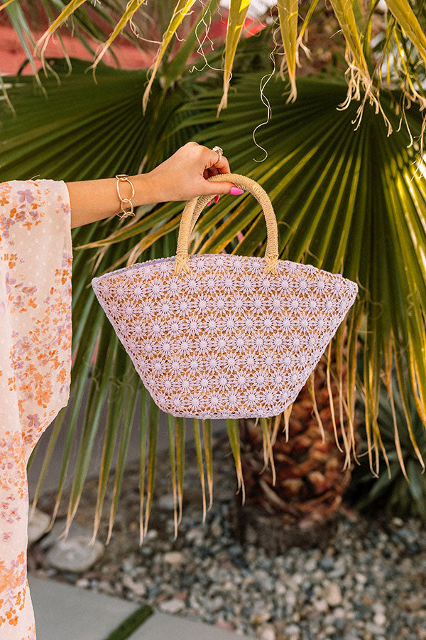 Sun And Fun Woven Bag In Lavender