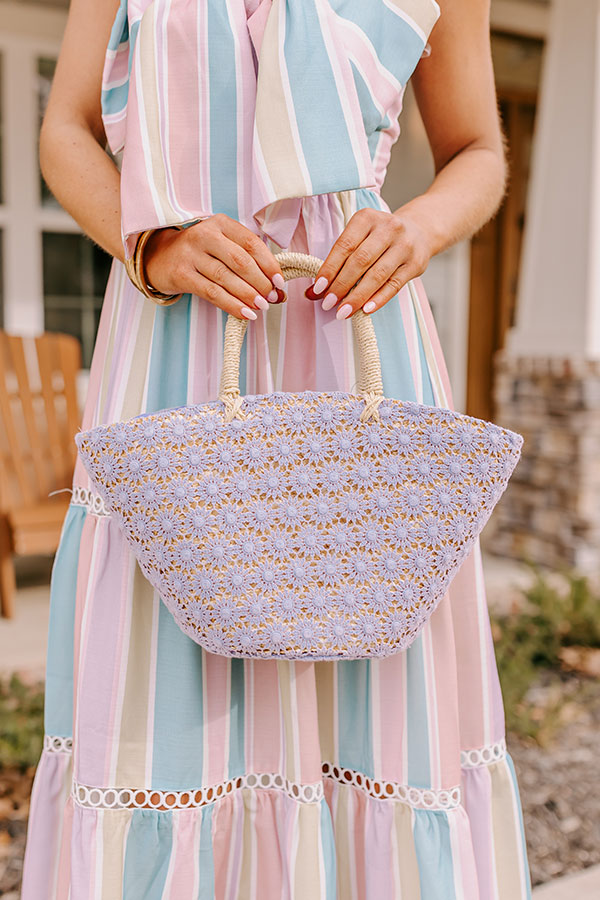 Sun And Fun Woven Bag In Lavender