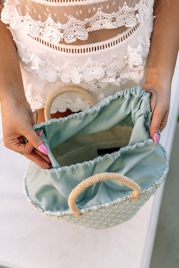 Sun And Fun Woven Bag In Sky Blue