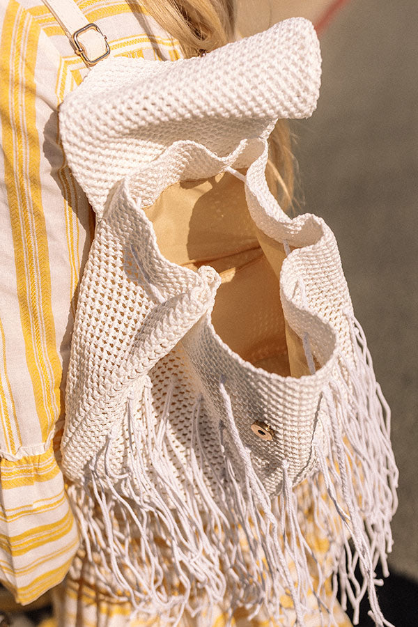 Cabana Spot Raffia Backpack In White