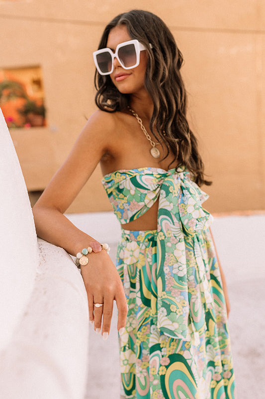 Catwalk Affair Semi Precious Bracelet Set In Aqua